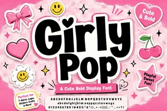 Girly Pop Fonts for Creative Design Projects